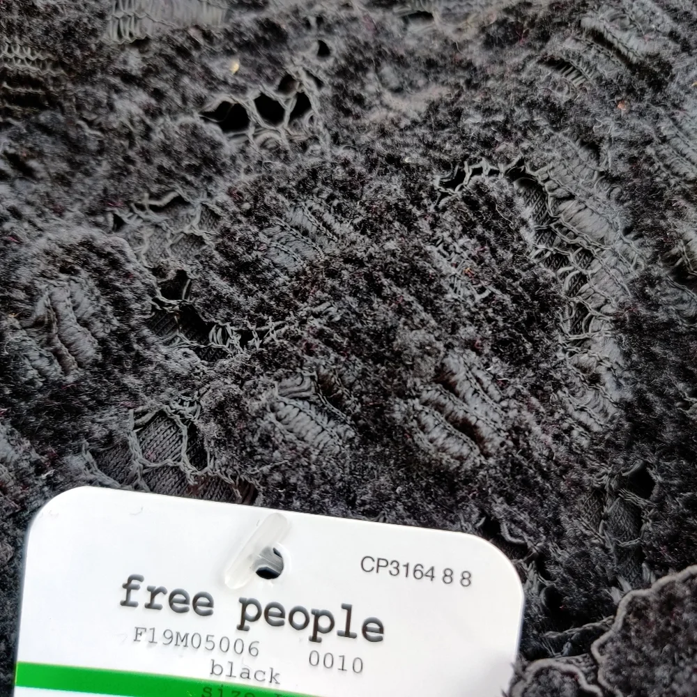 Free People Celine Black Velvet Bralette Top XS - Picture 5 of 7